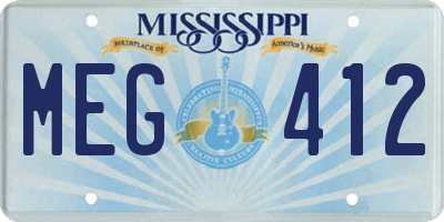 MS license plate MEG412