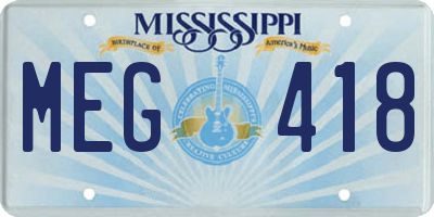 MS license plate MEG418