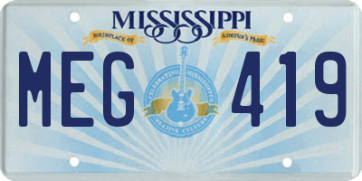 MS license plate MEG419