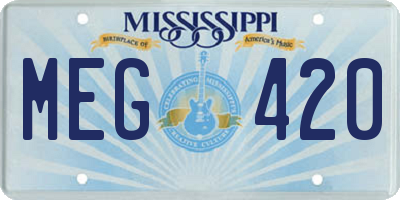 MS license plate MEG420