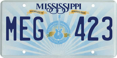 MS license plate MEG423