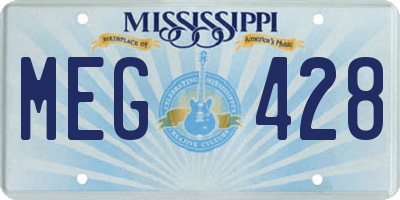 MS license plate MEG428