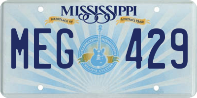 MS license plate MEG429