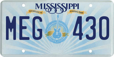 MS license plate MEG430