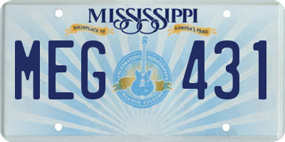 MS license plate MEG431