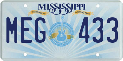 MS license plate MEG433