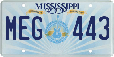 MS license plate MEG443