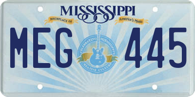 MS license plate MEG445