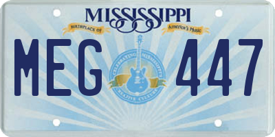 MS license plate MEG447