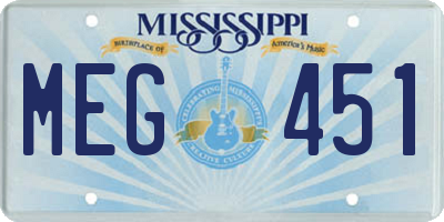 MS license plate MEG451