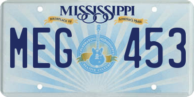MS license plate MEG453