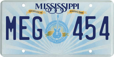 MS license plate MEG454