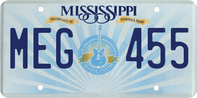 MS license plate MEG455