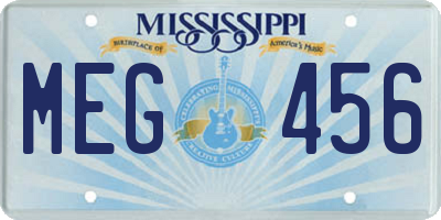 MS license plate MEG456