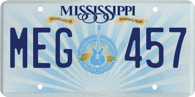 MS license plate MEG457