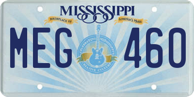MS license plate MEG460