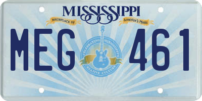 MS license plate MEG461
