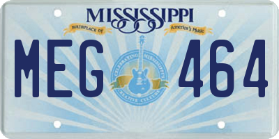 MS license plate MEG464