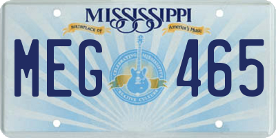 MS license plate MEG465