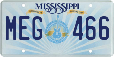 MS license plate MEG466