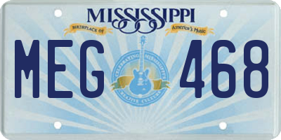 MS license plate MEG468