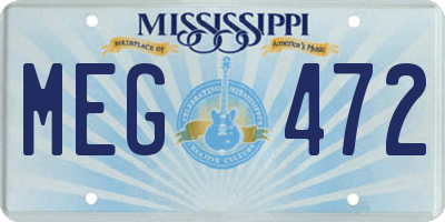 MS license plate MEG472