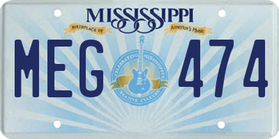 MS license plate MEG474