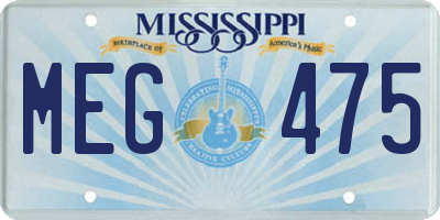 MS license plate MEG475