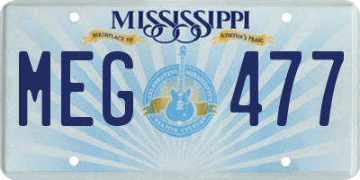 MS license plate MEG477