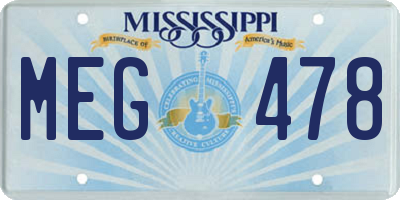 MS license plate MEG478