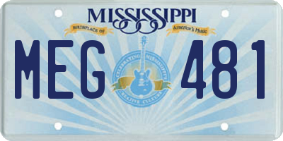MS license plate MEG481