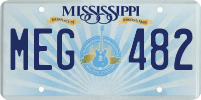 MS license plate MEG482