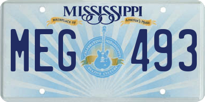 MS license plate MEG493