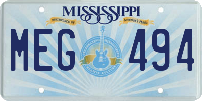 MS license plate MEG494