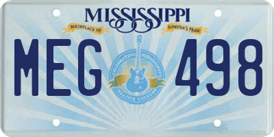 MS license plate MEG498