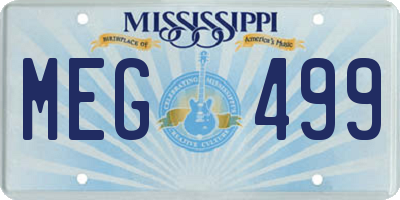MS license plate MEG499