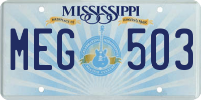 MS license plate MEG503