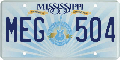 MS license plate MEG504