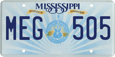 MS license plate MEG505