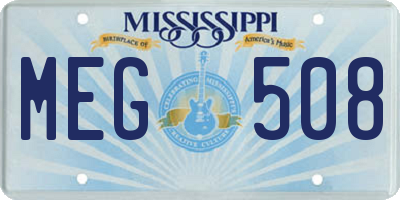 MS license plate MEG508