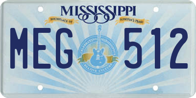 MS license plate MEG512