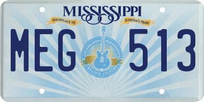 MS license plate MEG513