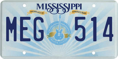 MS license plate MEG514