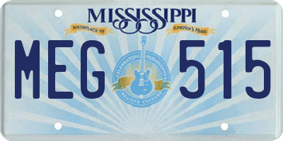MS license plate MEG515