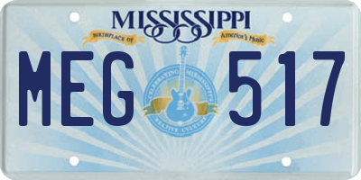 MS license plate MEG517