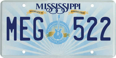 MS license plate MEG522