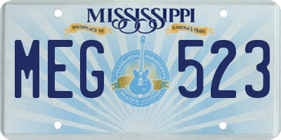 MS license plate MEG523