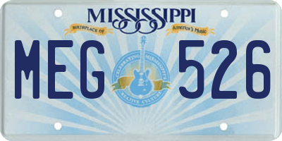 MS license plate MEG526
