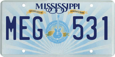 MS license plate MEG531
