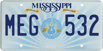 MS license plate MEG532